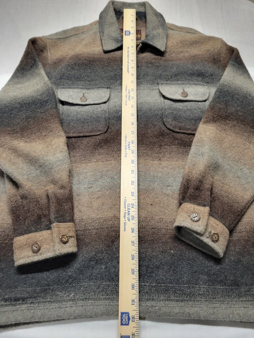 Vintage Noatak Men's Sz L 1/4 Zip Wool Pullover in Brown/Gray Gradient 70s/80s